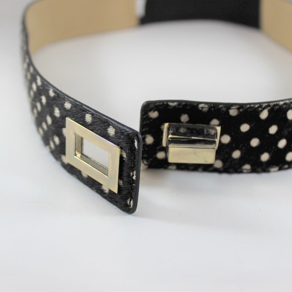 ANN TAYLOR Polka Dot Hair-On Leather Belt